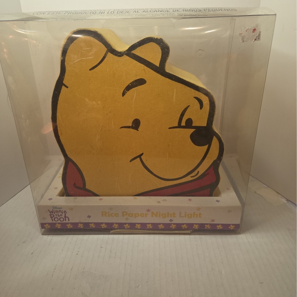 Disney Winnie the Pooh Head Shaped Paper Lamp Night Light Nursery Room Decor